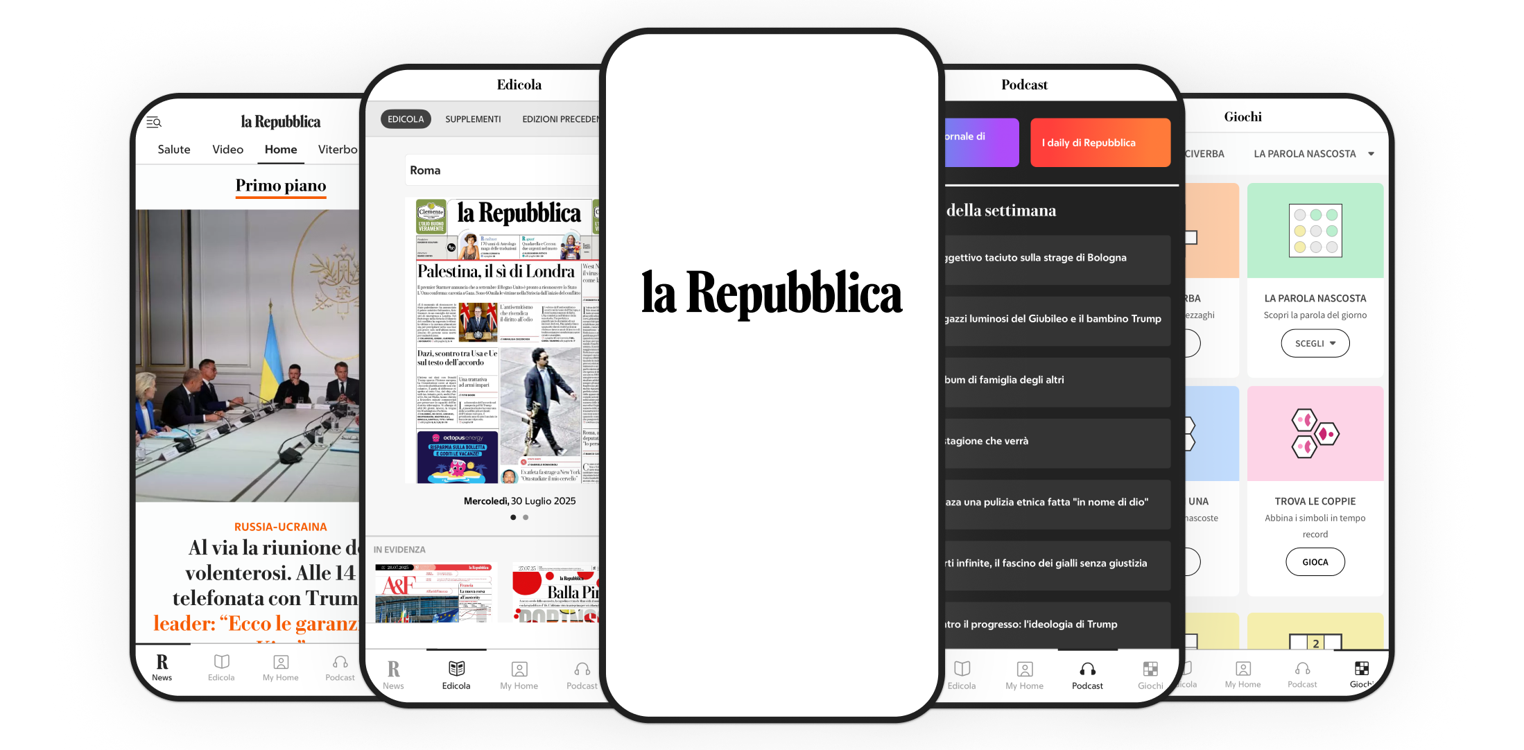 Anteprima dell'app la Repubblica su smartphone